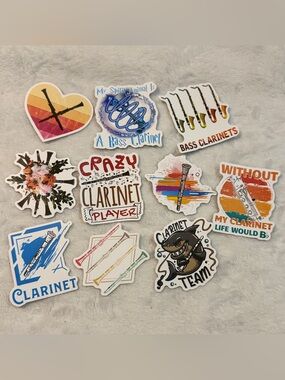 💜 CLARINET PLAYERS ROCK!!! Clarinet Pack of 10 Stickers